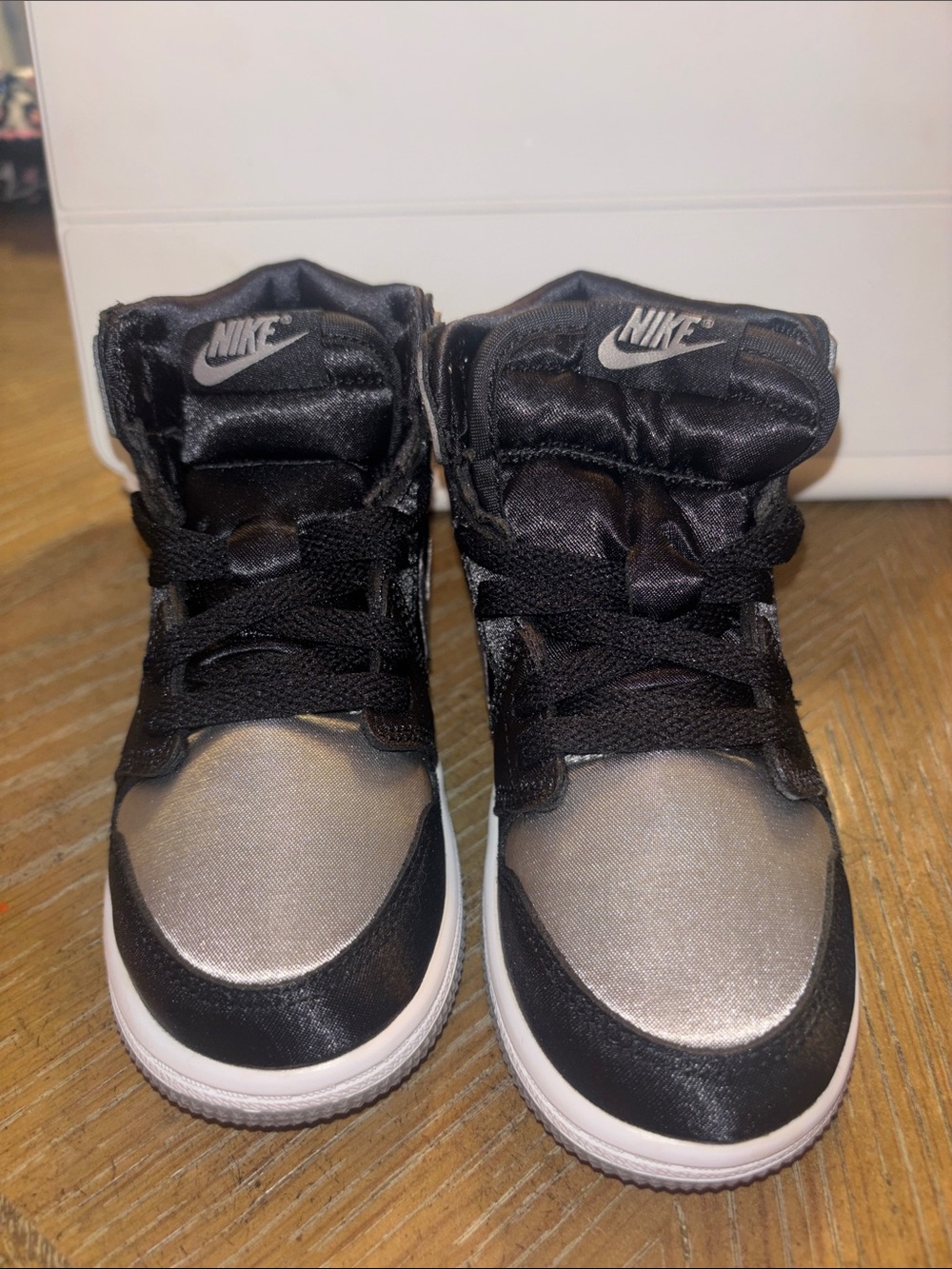 Nike Kids High-Top Sneakers in Black and Gray